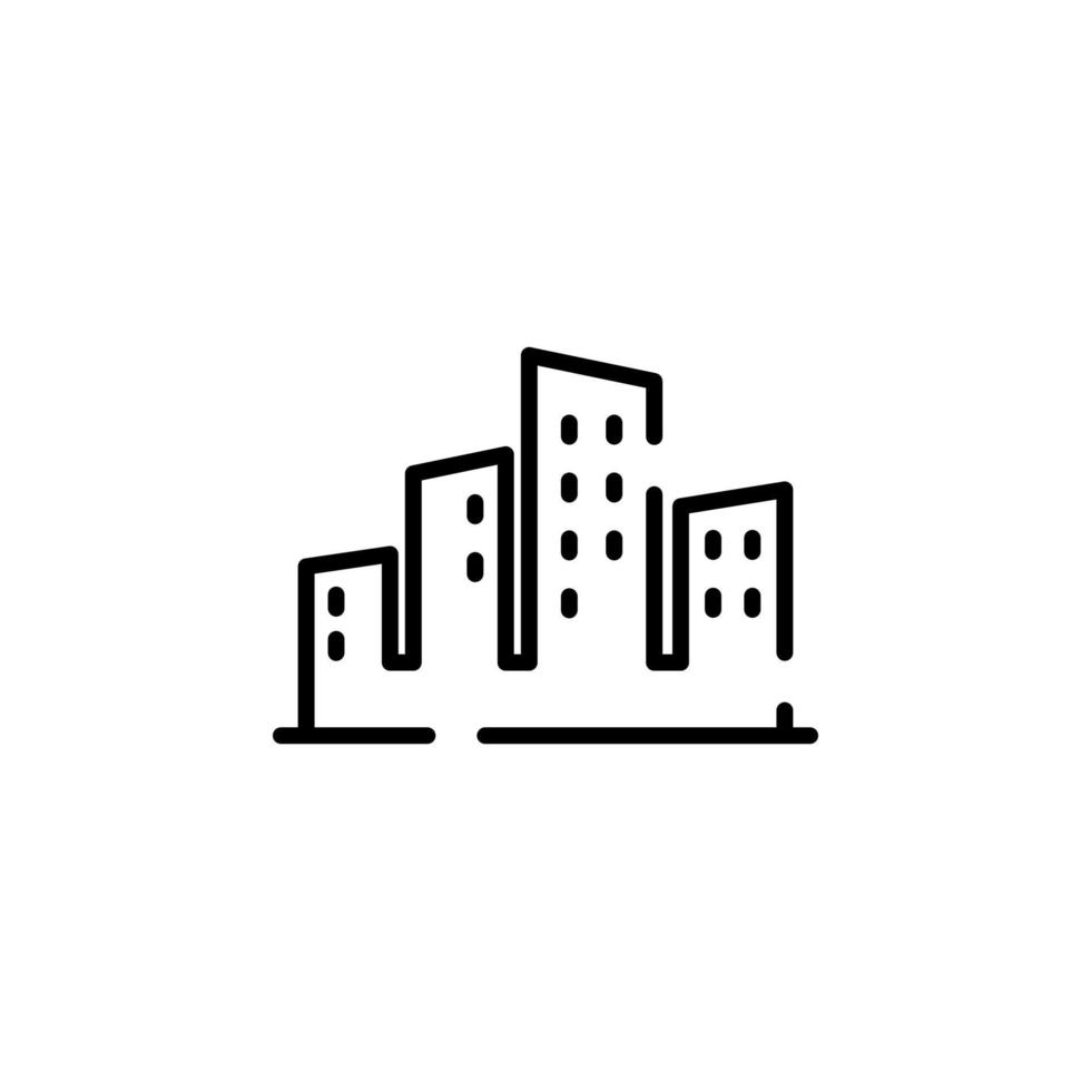 stad, dorp, stedelijk stippel lijn icoon vector illustratie logo sjabloon. geschikt voor veel doeleinden.