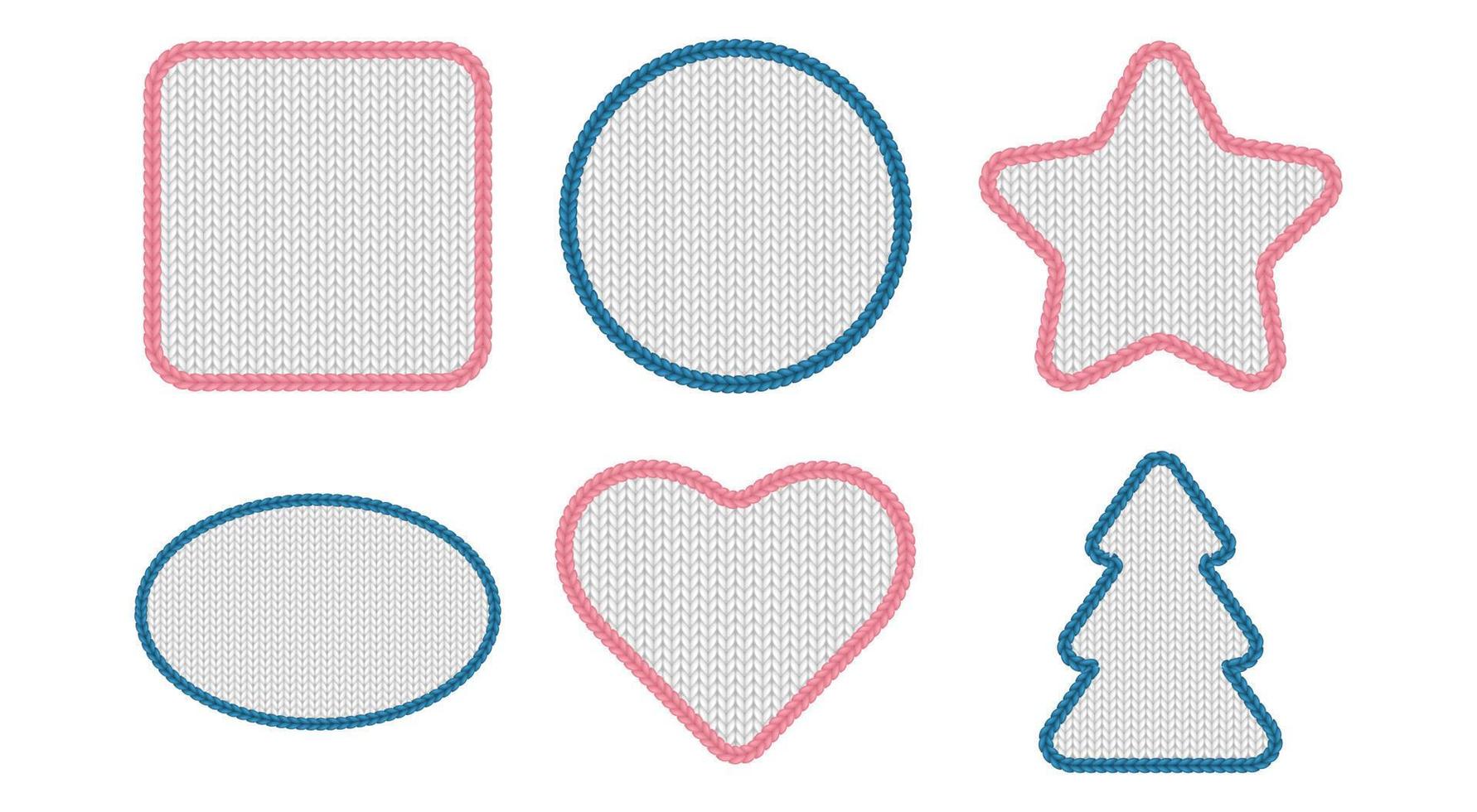 blauw roze meetkundig patches of kaders voor uitverkoop banners of sociaal media na. vierkant, ster en hart geschenk tags ontwerp verzameling vector