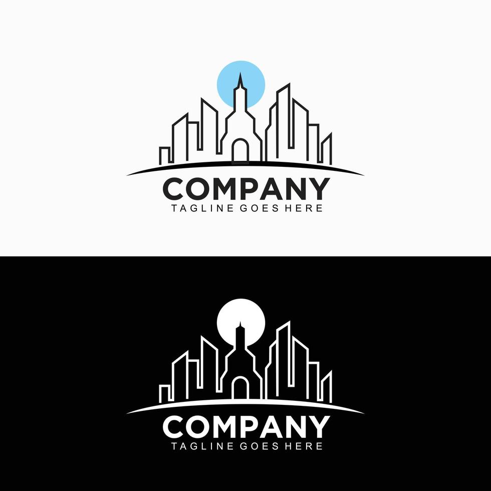 stad horizon logo ontwerp vector