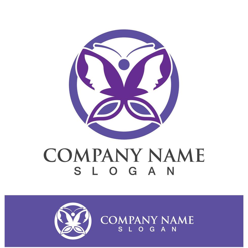 vlinder logo sjabloon pictogram ontwerp vector