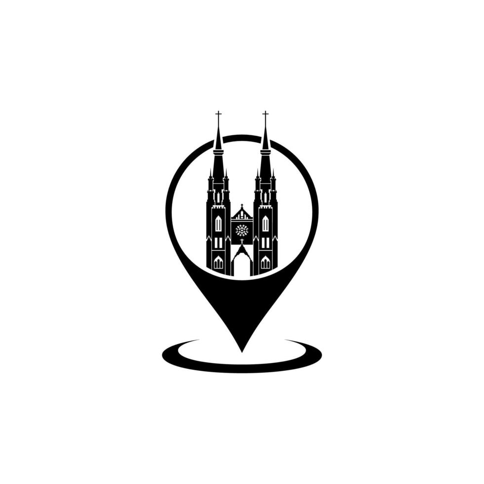 kathedraal plaats icoon symbool voor pictogram, teken, website, app of grafisch ontwerp element. vector illustratie