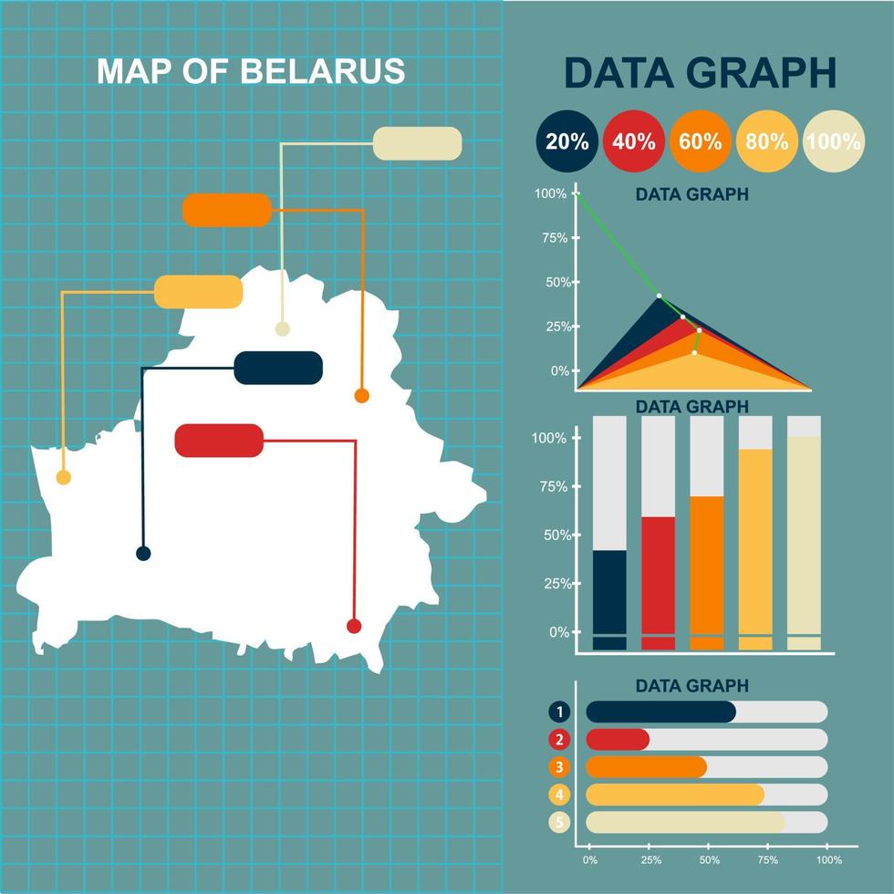 vlak stijl Wit-Rusland kaart vector ontwerp met vector grafiek