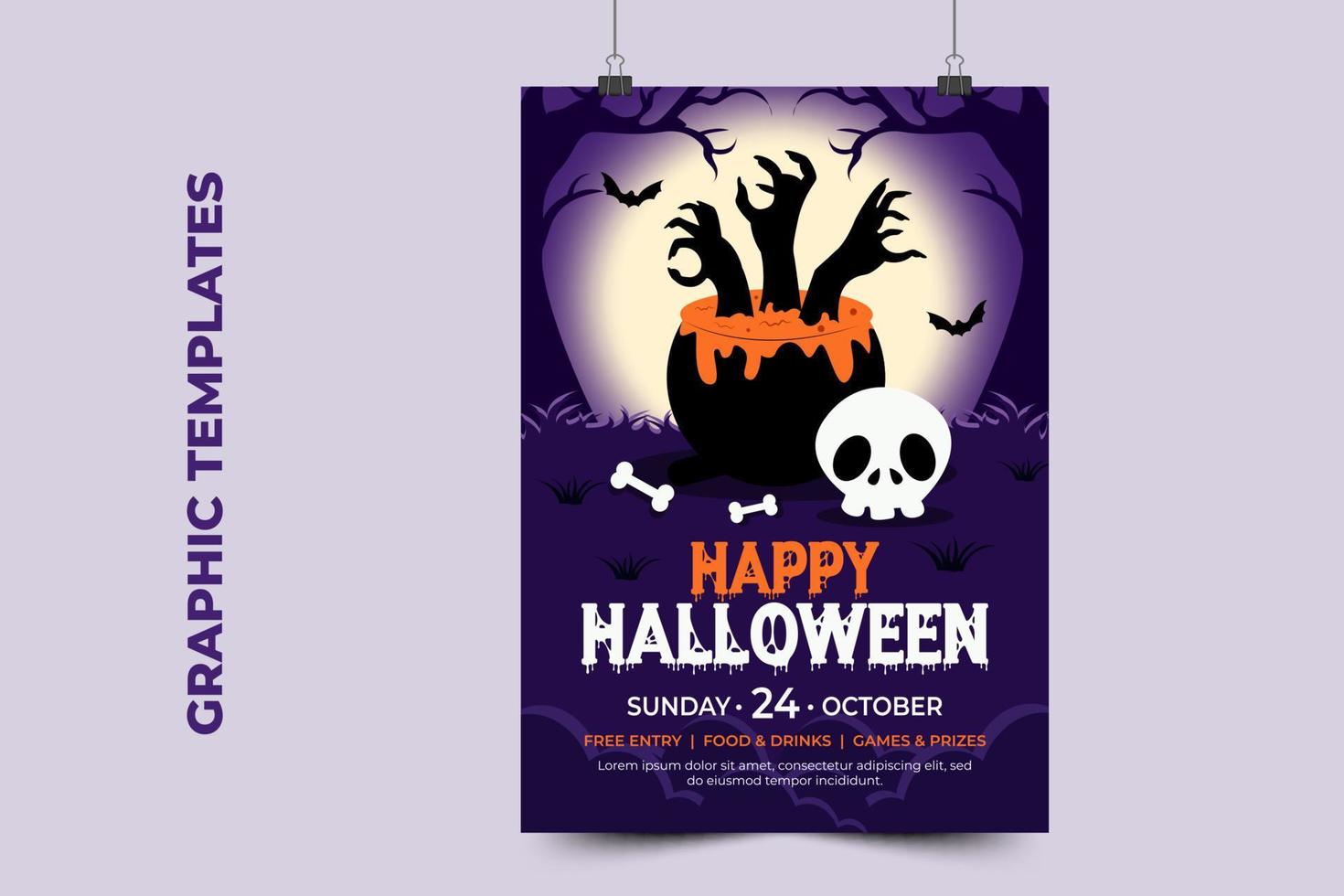 halloween themed grafisch ontwerp sjabloon gemakkelijk naar aanpassen gemakkelijk en elegant ontwerp vector