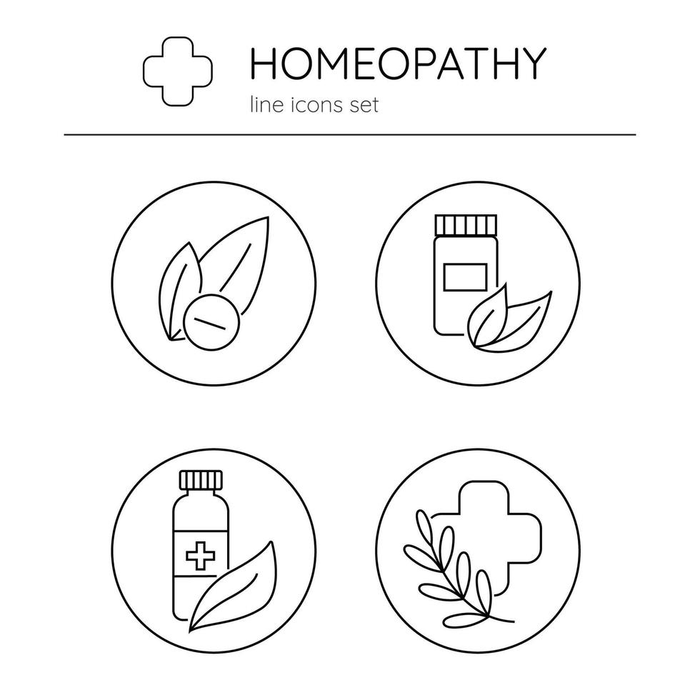 homeopathie pictogrammen reeks vector