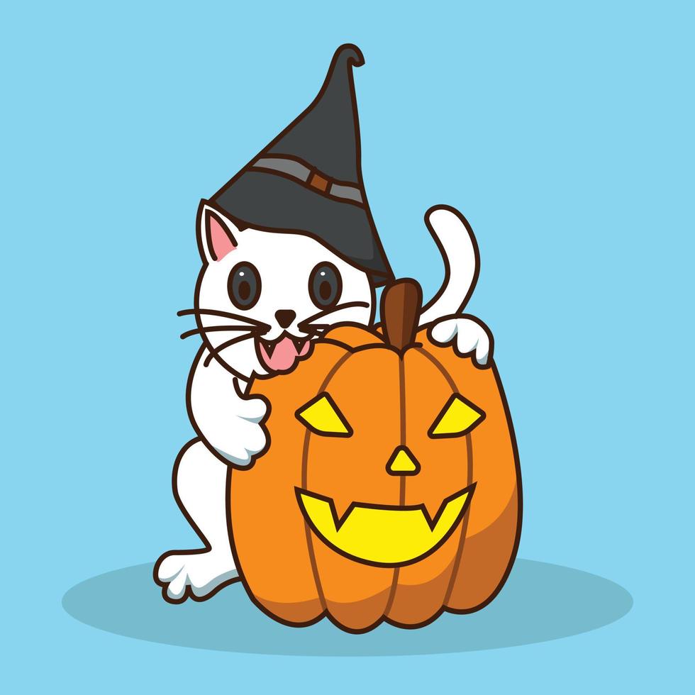 schattig kat partij in hallowen dag vector