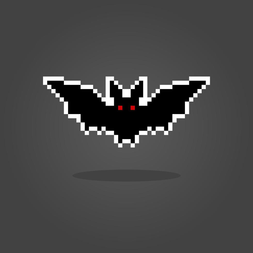 pixel 8 bit bat. dierlijke spelactiva in vectorillustratie. vector