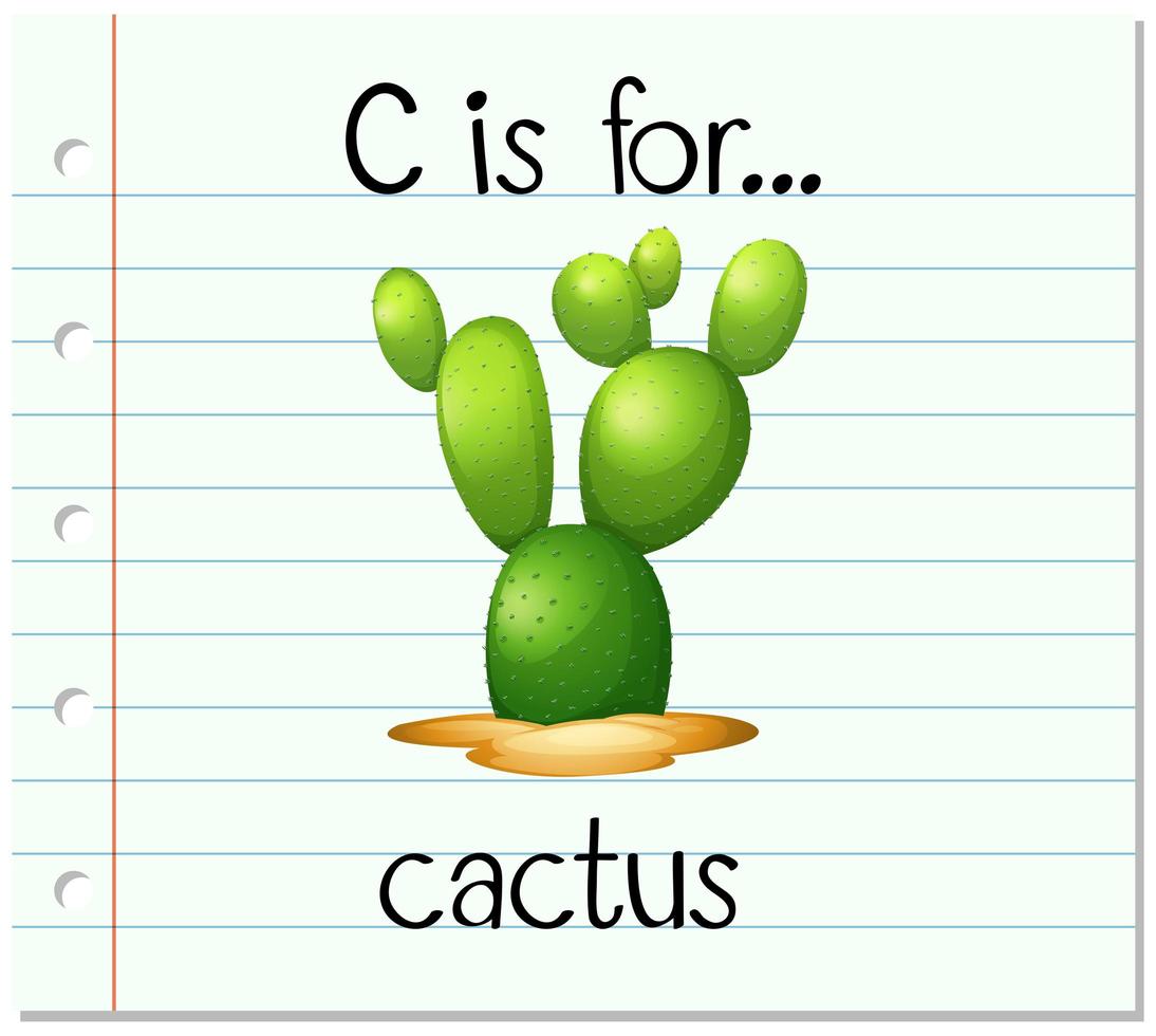 c is voor cactus vector