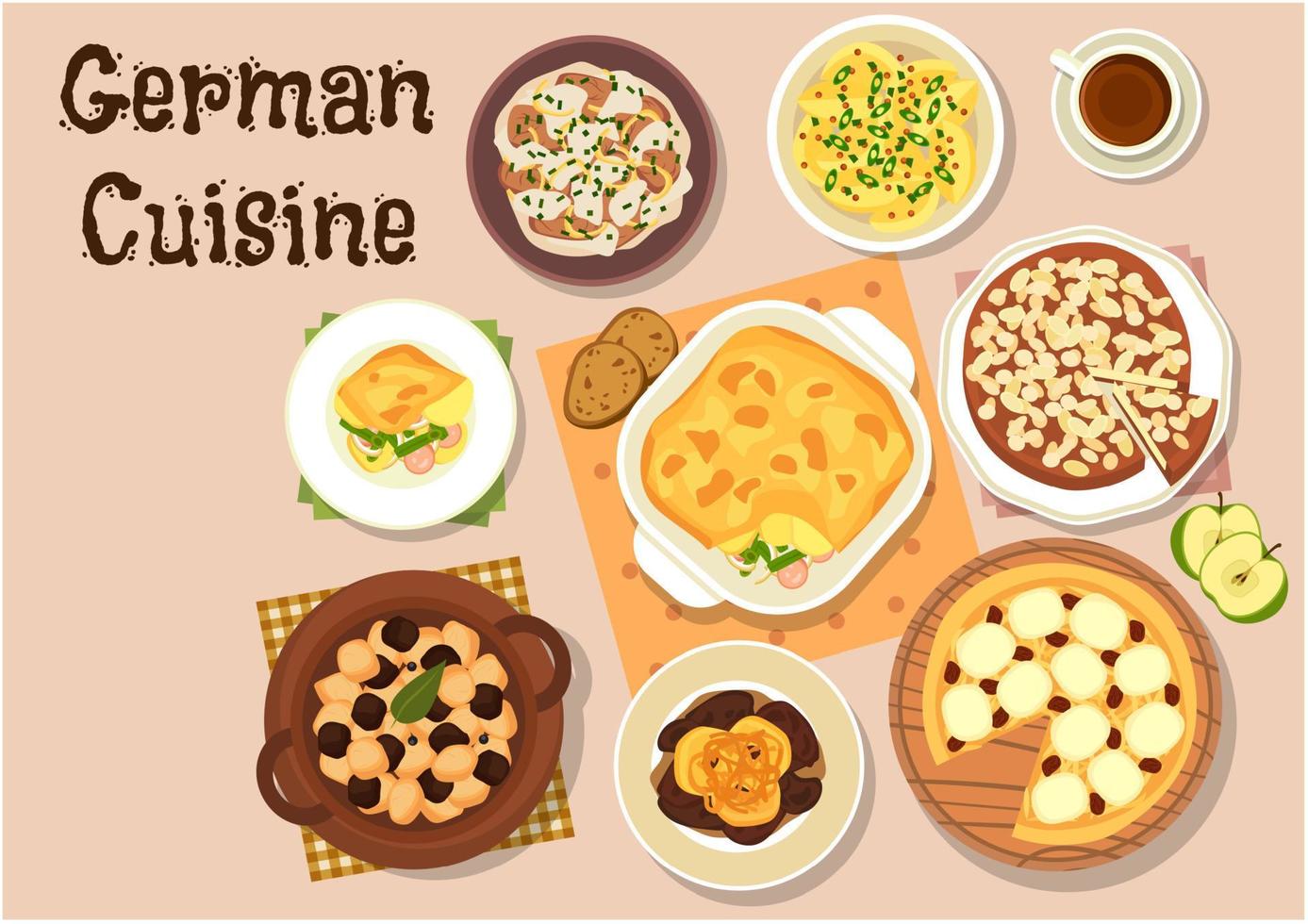 Duitse keuken traditioneel avondeten icoon vector