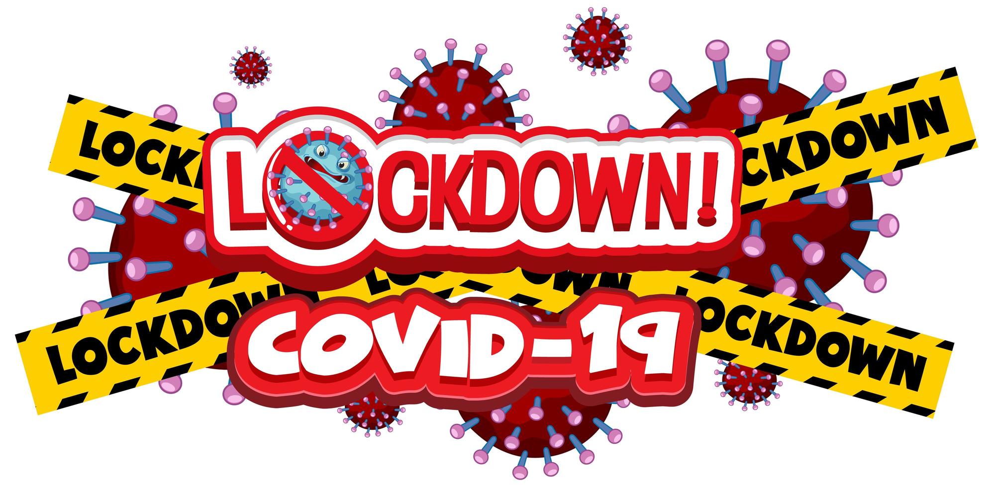 coronavirus '' lockdown '' met gele, zwarte voorzichtigheidstape vector