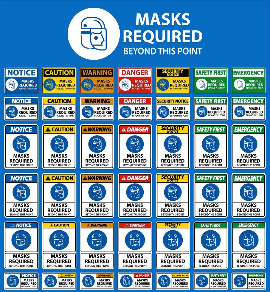 gelaatsschermmaskers vereiste tekenset vector