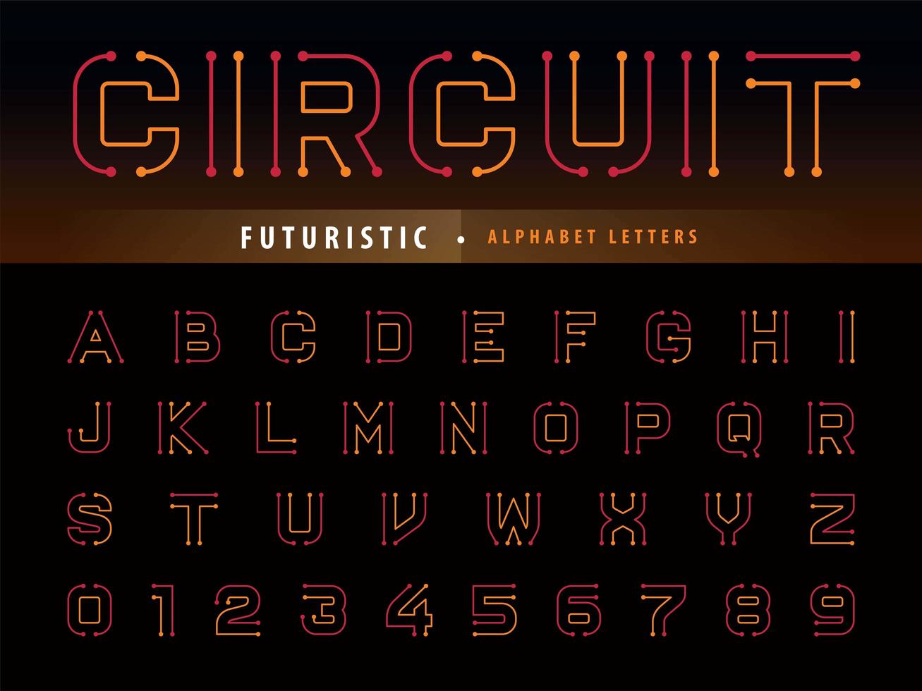 toekomstig gestileerd lettertype vector