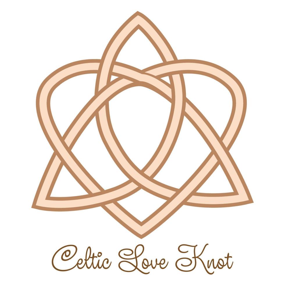 triquetra hart keltisch eindeloos knoop, een Slavisch symbool verfraaid met Scandinavisch patronen. beige modieus vector