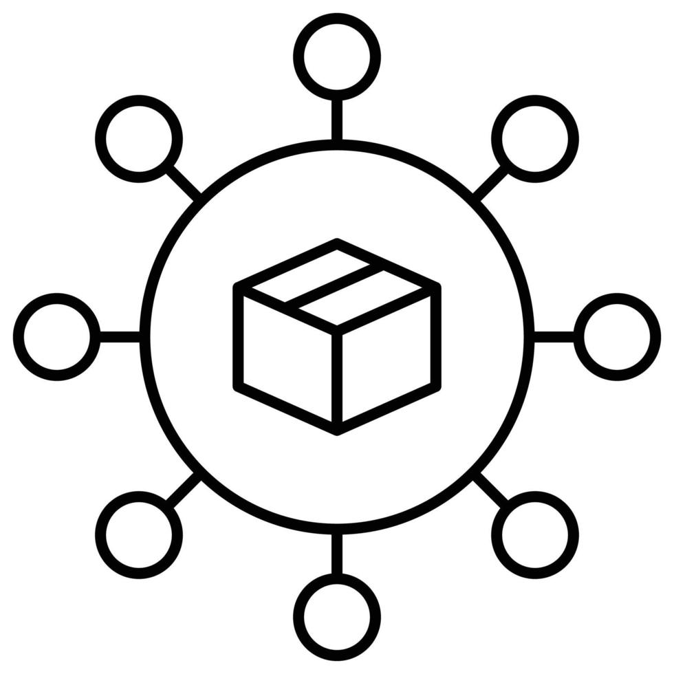 distributie pakket icoon, logistiek en levering thema vector