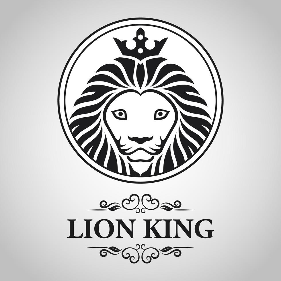 leeuw koning icoon en logo. vector illustratie