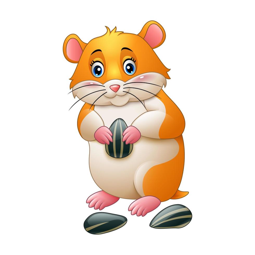 schattige hamster met zonnebloempitten vector