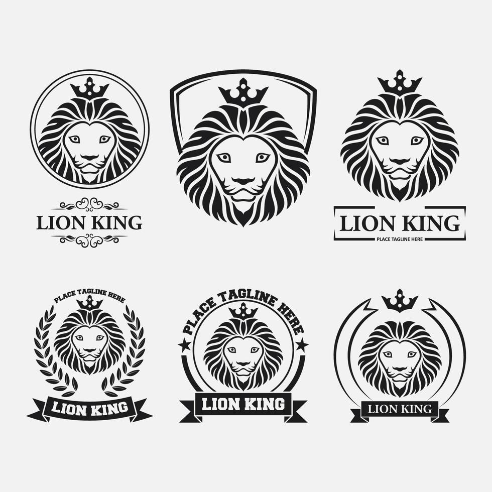 leeuw koning icoon en logo. vector illustratie