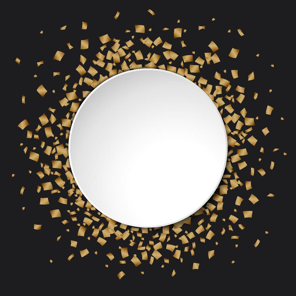 gouden confetti luxe feestelijk Aan zwart achtergrond vector