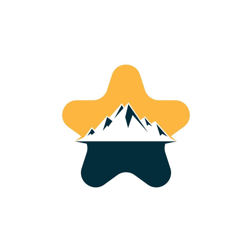 berg in ster vorm logo vector. sneeuw berg illustraties ontwerp. vector