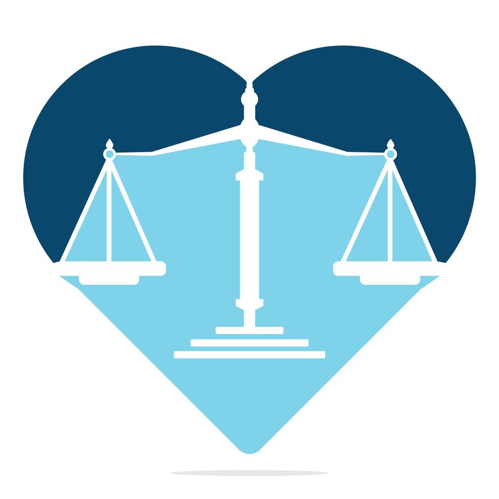 liefde wet logo sjabloon ontwerp vector. wet en advocaat logo ontwerp. vector