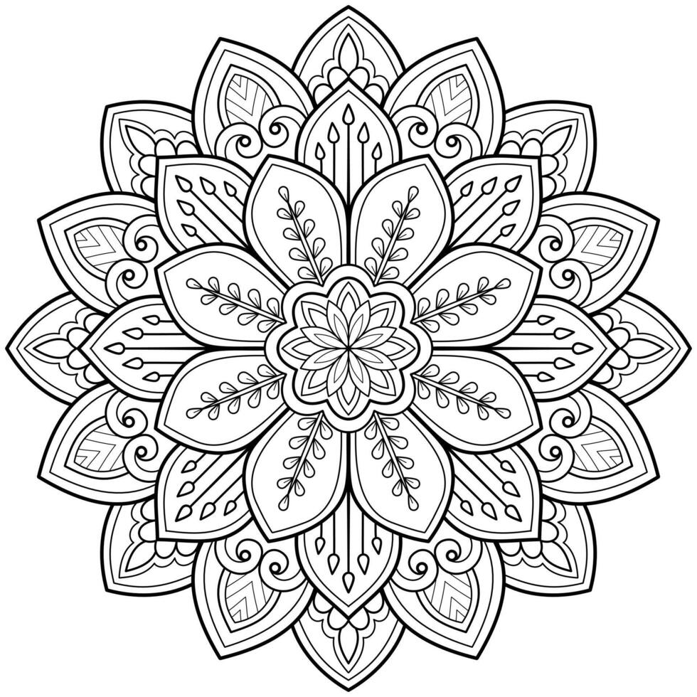 mandala digitaal kunst patroon kunst Aan de muur kleur boek kant patroon de tatoeëren ontwerp voor een behang verf overhemd en tegel stencil sticker ontwerp decoratief cirkel ornament in etnisch oosters stijl vector