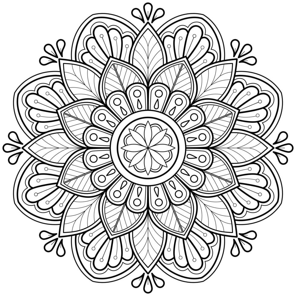 mandala digitaal kunst patroon kunst Aan de muur kleur boek kant patroon de tatoeëren ontwerp voor een behang verf overhemd en tegel stencil sticker ontwerp decoratief cirkel ornament in etnisch oosters stijl vector