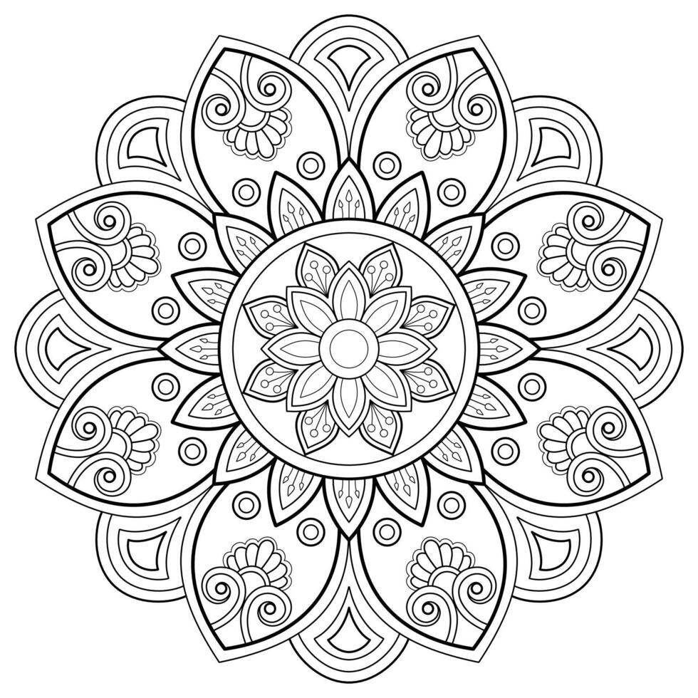 mandala patroon uese voor kleur boek. kunst behang ontwerp vector