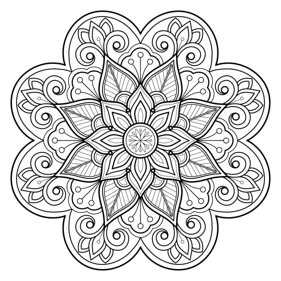 mandala patroon uese voor kleur boek. kunst behang ontwerp vector