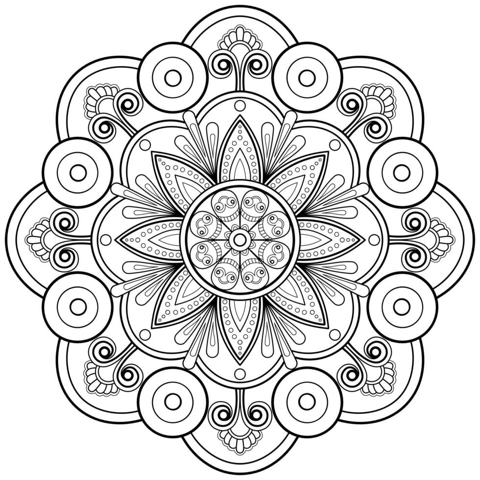 mandala digitaal kunst patroon kunst Aan de muur kleur boek kant patroon de tatoeëren ontwerp voor een behang verf overhemd en tegel stencil sticker ontwerp decoratief cirkel ornament in etnisch oosters stijl vector