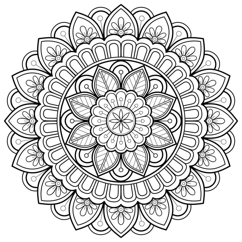 mandala digitaal kunst patroon kunst Aan de muur kleur boek kant patroon de tatoeëren ontwerp voor een behang verf overhemd en tegel stencil sticker ontwerp decoratief cirkel ornament in etnisch oosters stijl vector