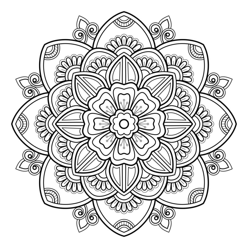 mandala digitaal kunst patroon kunst Aan de muur kleur boek kant patroon de tatoeëren ontwerp voor een behang verf overhemd en tegel stencil sticker ontwerp decoratief cirkel ornament in etnisch oosters stijl vector