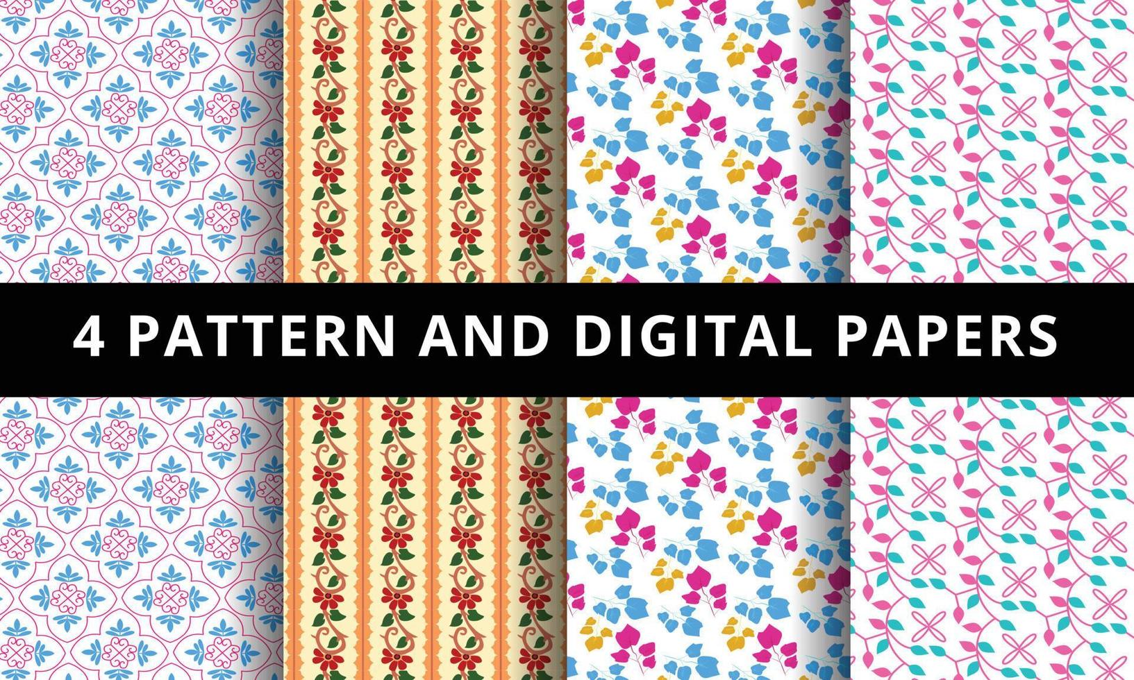 bloemen patroon en digitaal papier. vector bloemen patroon en digitaal papier.