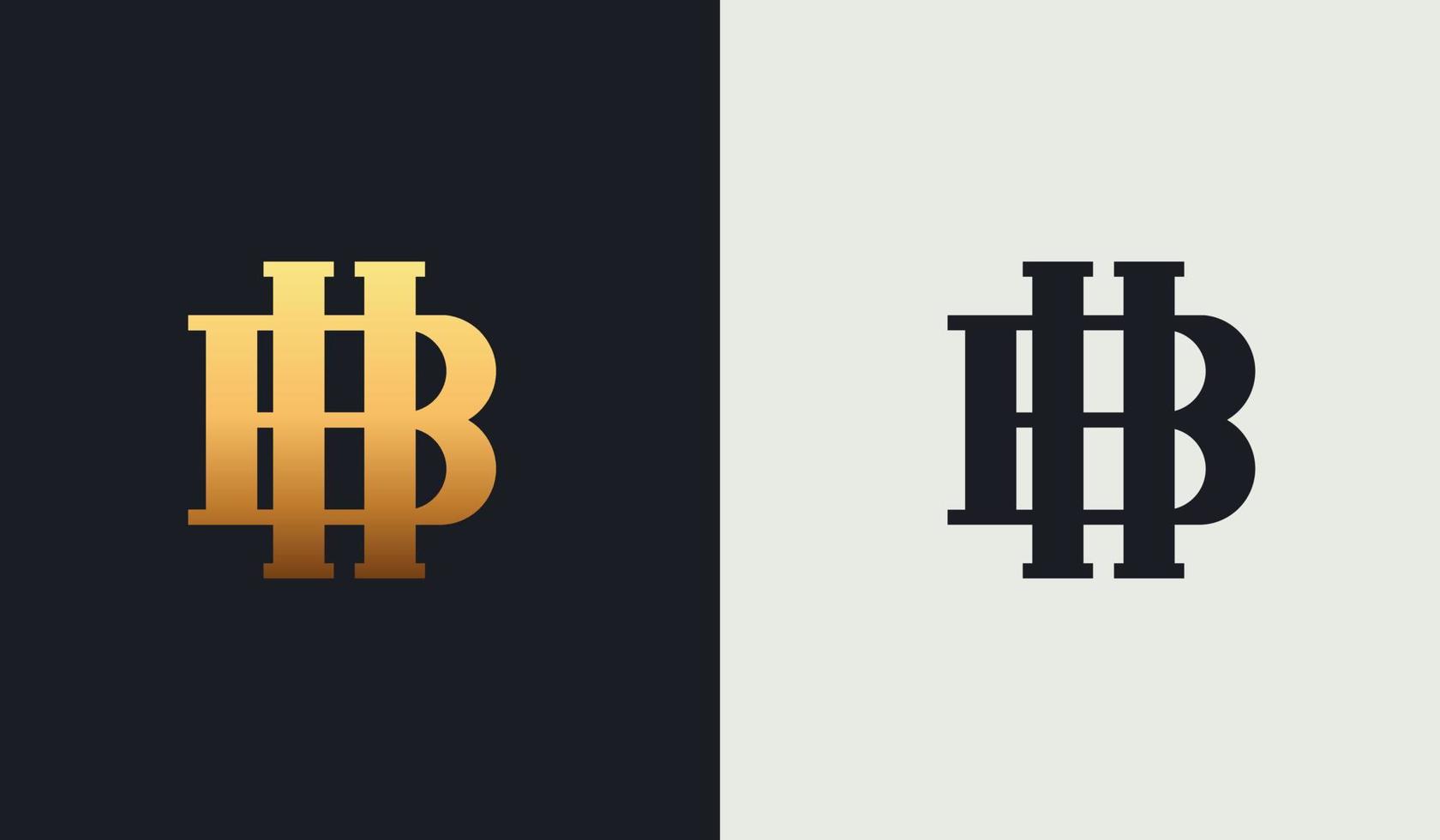 eerste hb bh hb monogram logo sjabloon. eerste gebaseerde letterpictogram logo vector