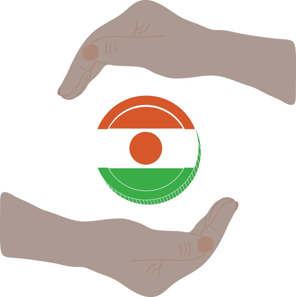 Niger vlag vector hand- getekend, trinidad en Tobago vlag vector hand- getrokken