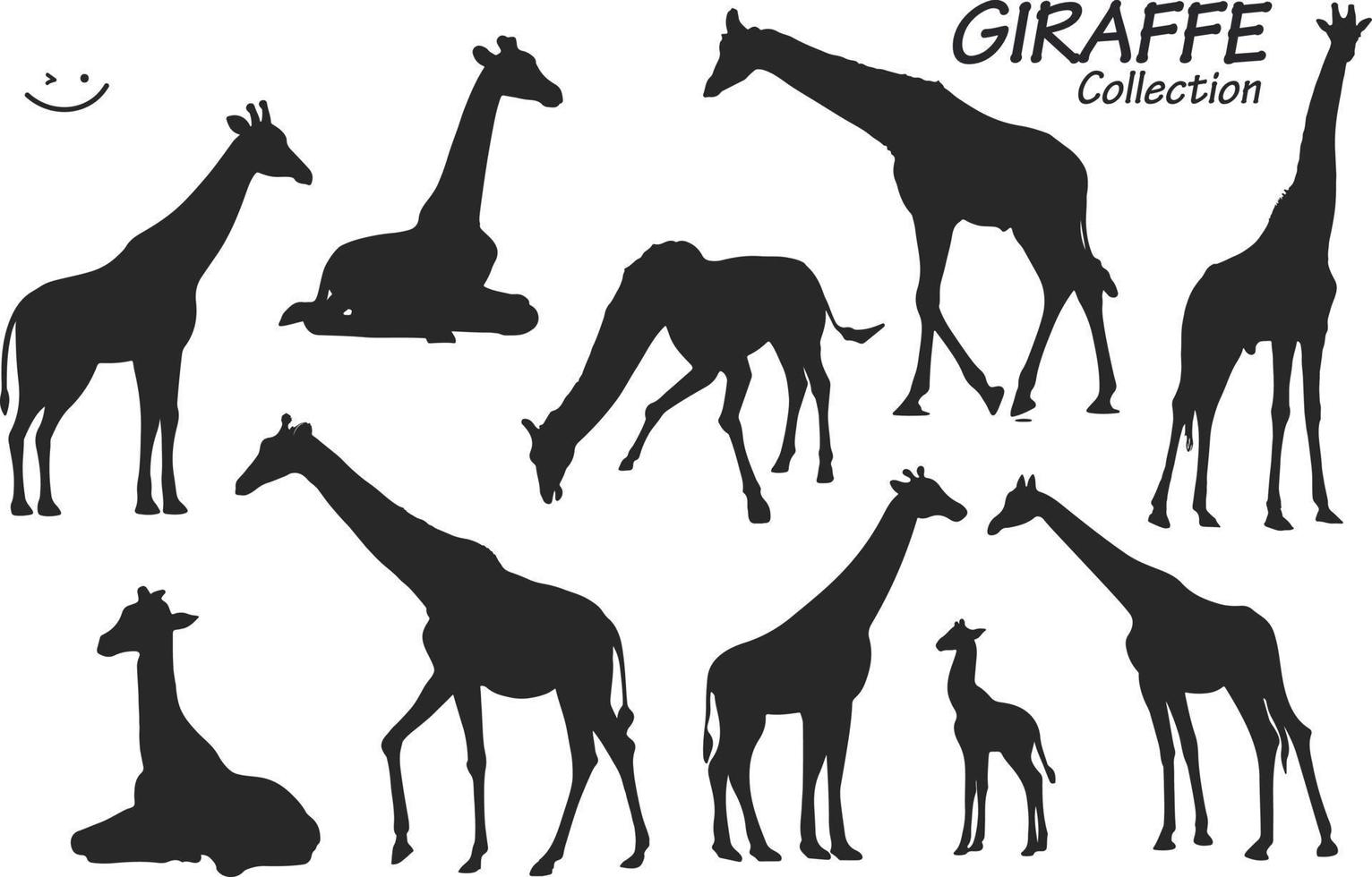 giraffe silhouetten reeks vector