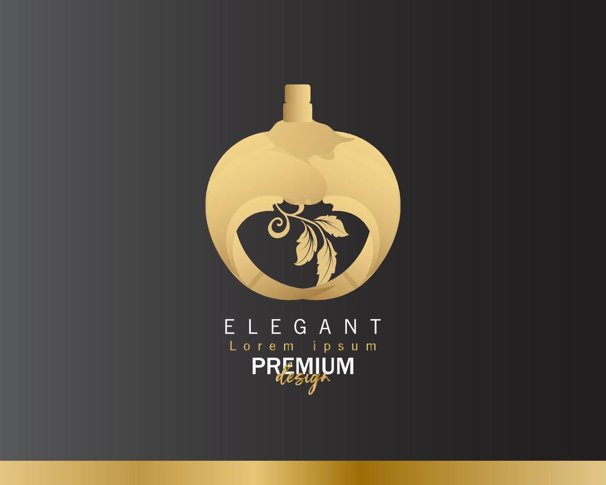 luxe fles parfum logo sjabloon. logo voor kunstmatig, schoonheid, salon, Product, huid zorg. vector