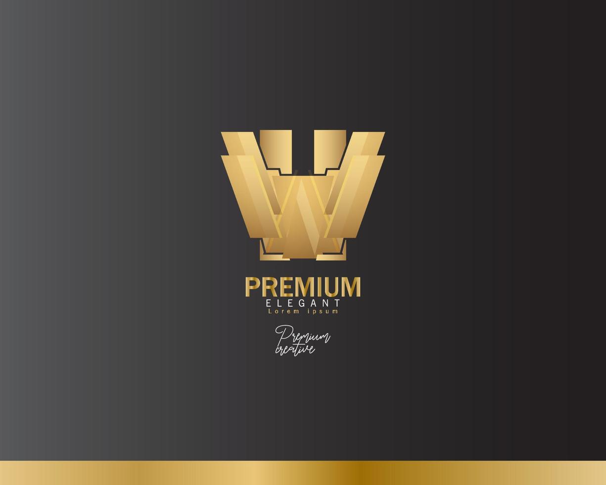 kroon en w logo, elegant en luxe vector