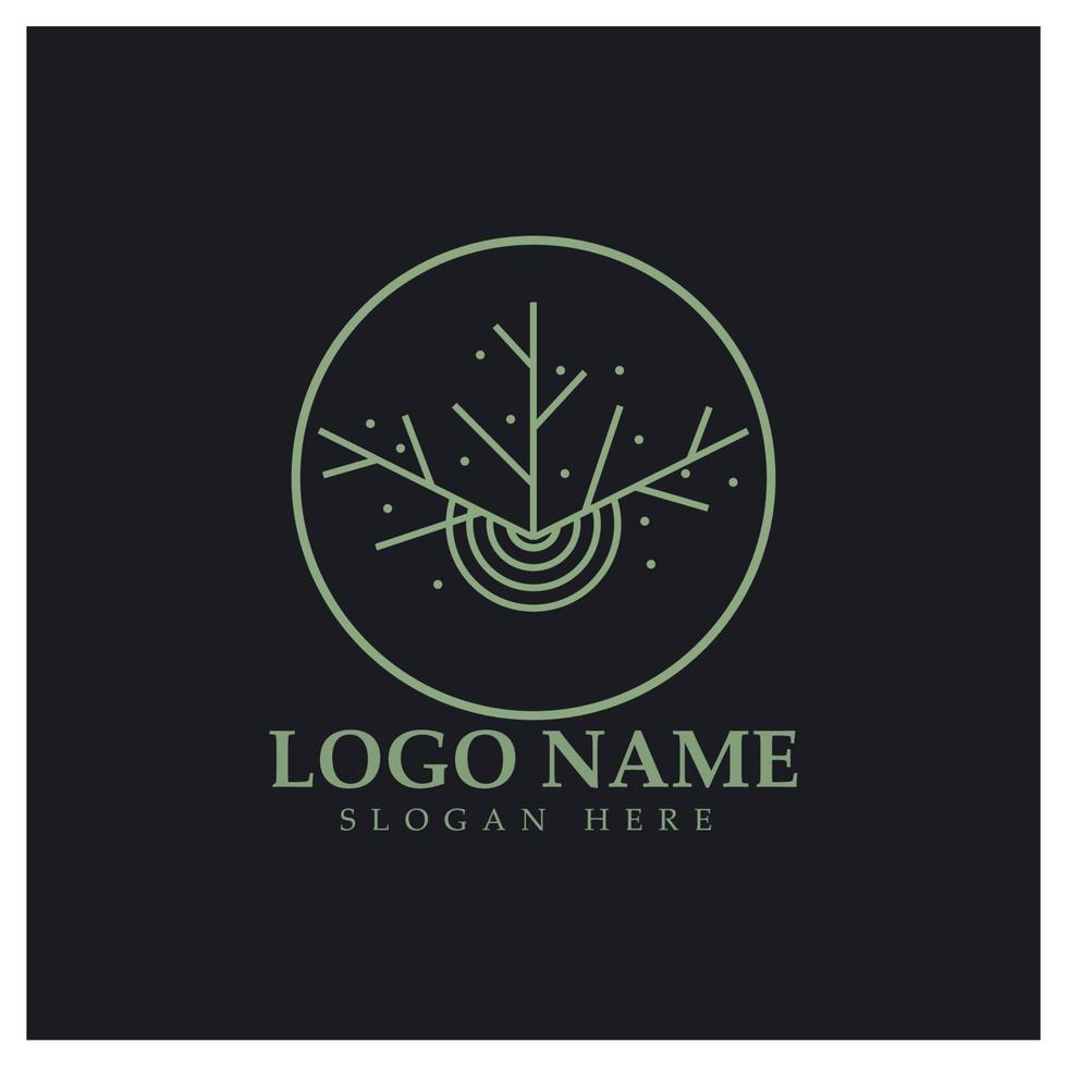 abstract boom logo voor Woud en park natuur.met een combinatie van .vector lijn elementen voor bedrijf ontwerpen, landbouw, ecologisch concepten, groen en natuurlijk schoonheid. vector