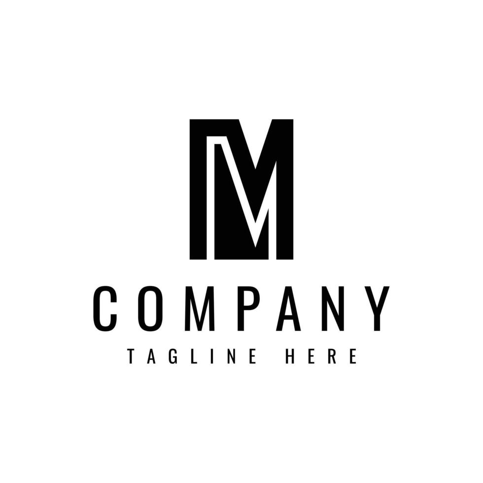 creatief brief m, mm logo ontwerp vector