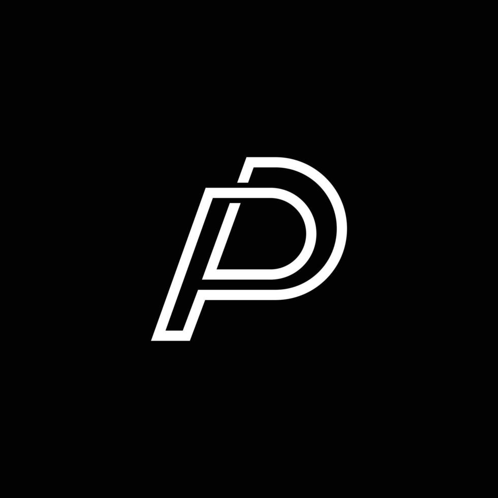 creatief brief p pp logo ontwerp vector