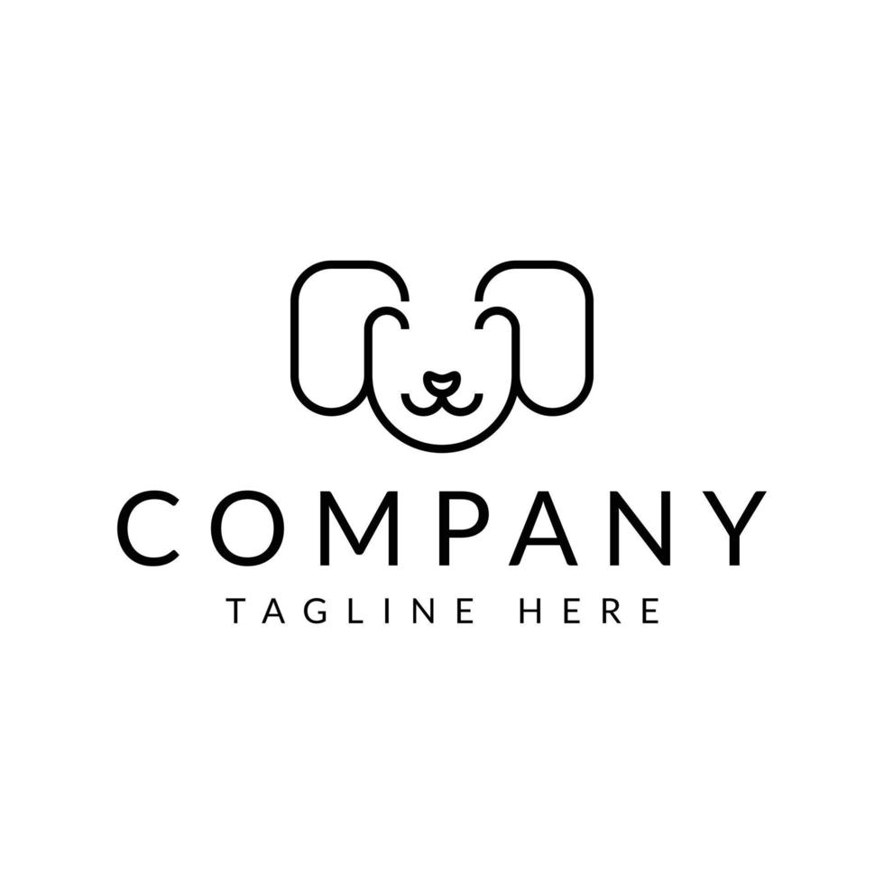 hond hoofd lijn logo ontwerp vector