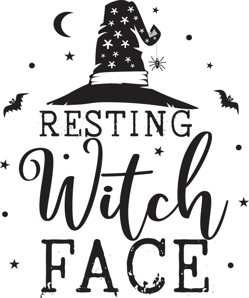 resting heks gezicht, gelukkig halloween, vector illustratie het dossier