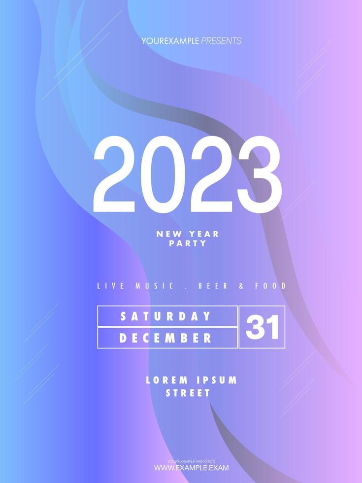abstract 2023 nieuw jaar partij poster sjabloon. vloeistof abstract folder achtergrond vector