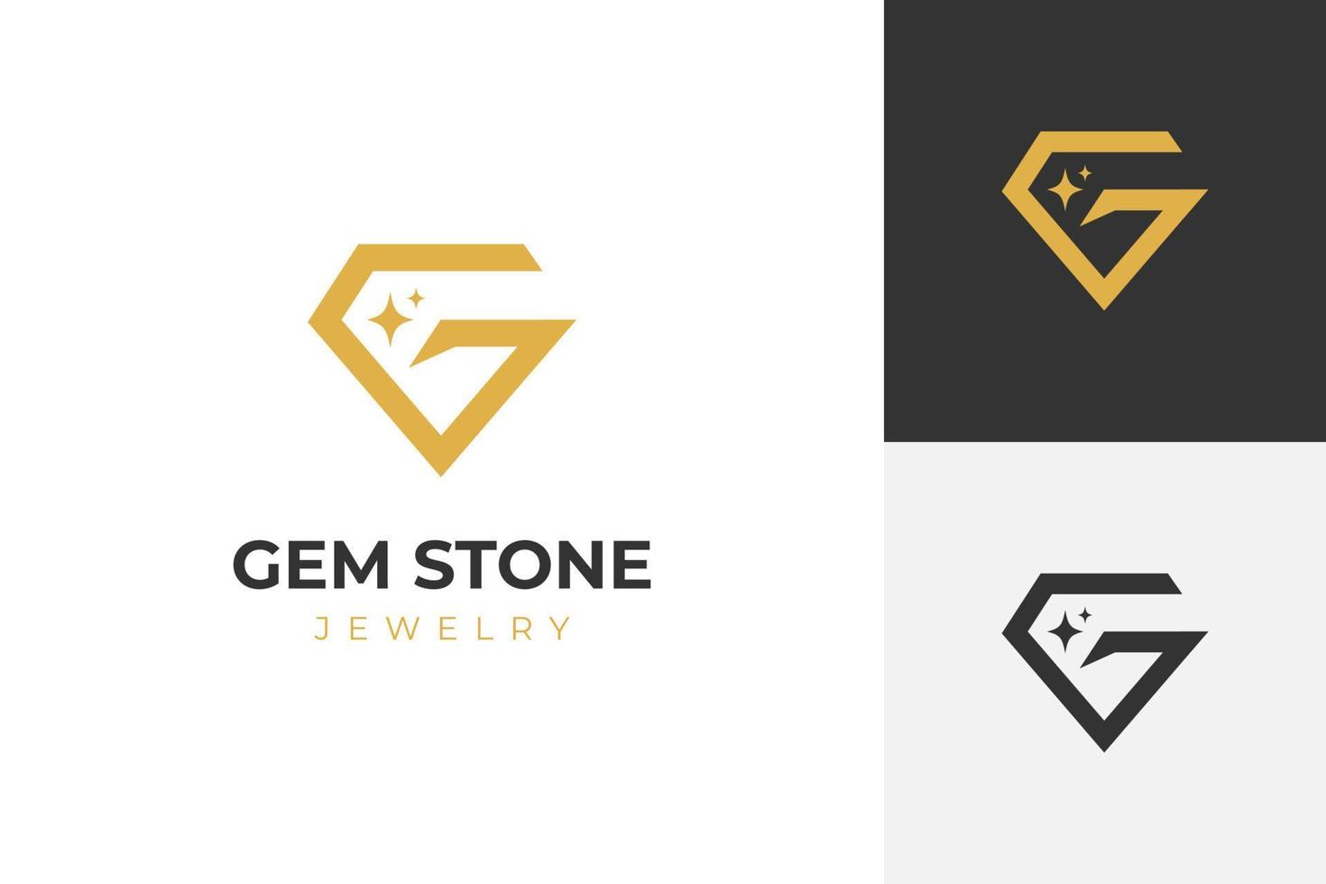 eerste brief g edelsteen met diamant lijn logo voor gouden sieraden logo icoon symbool vector element, bruiloft icoon logo