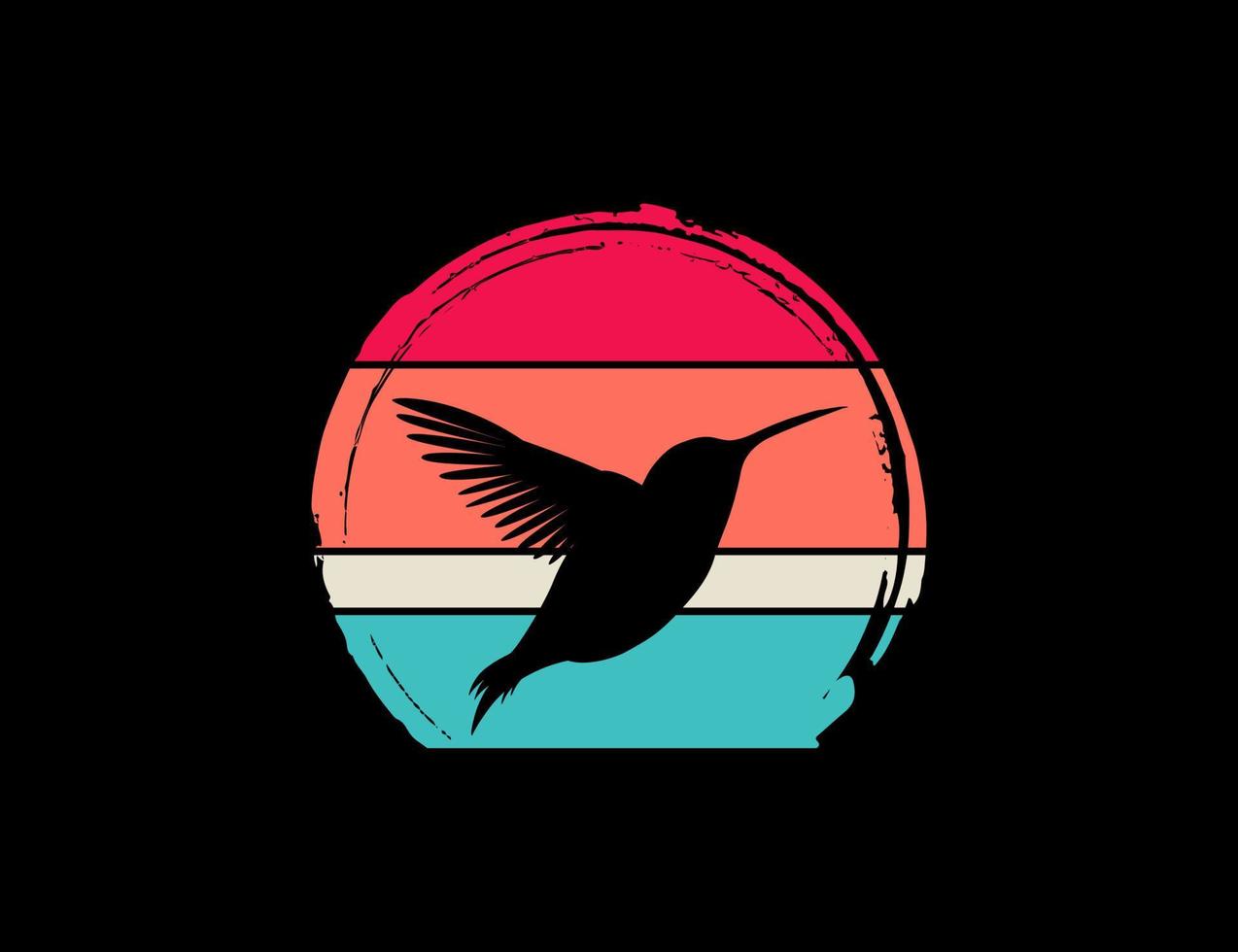 kolibrie retro illustratie vector
