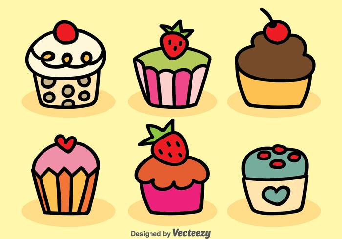 Cartoon cupcake vector