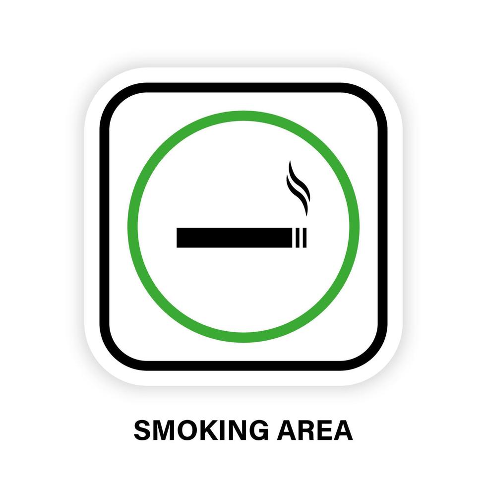 rook gebied silhouet cirkel pictogram. rook toestaan kamer symbool. rooktabak nicotine sigaret vergunning outdoor zone glyph pictogram. rook sigaar sigaret gebied teken. geïsoleerde vectorillustratie. vector