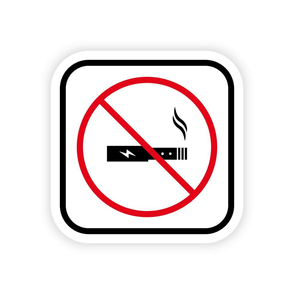 verboden elektronische sigaret waarschuwing silhouet verbod pictogram. geen vape zwart pictogram. niet-vaping verslavingswaarschuwingsteken. vapen verboden. stop met roken rood waarschuwingssymbool. geïsoleerde vectorillustratie. vector