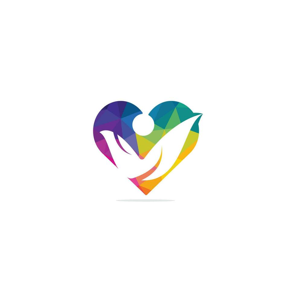 creatief mensen zorg concept logo ontwerp. menselijk in hart logo ontwerp, gelukkig mensen vector. vector