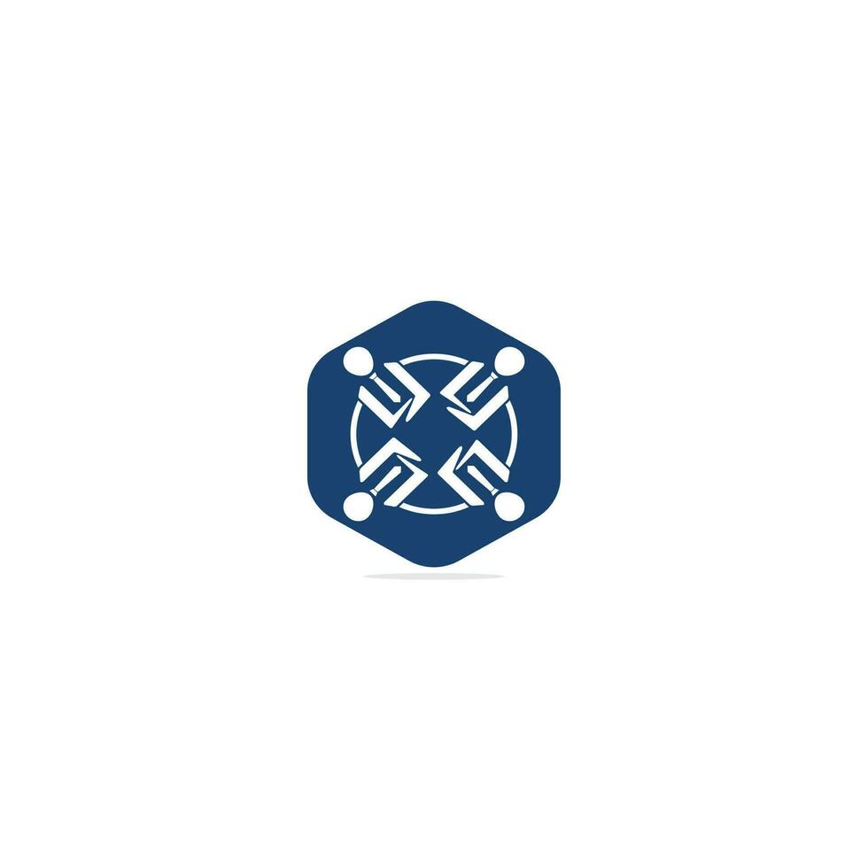gemeenschap abstract logo. gelukkig mensen logo. samenspel symbool. sociaal logo. vennootschap mensen icoon. vector