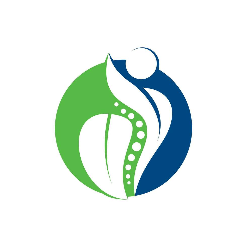 chiropractie logo ontwerp vector illustratie . pijn logo . wervelkolom zorg logo. bot , orthopedische , chiropractie welzijn centrum.